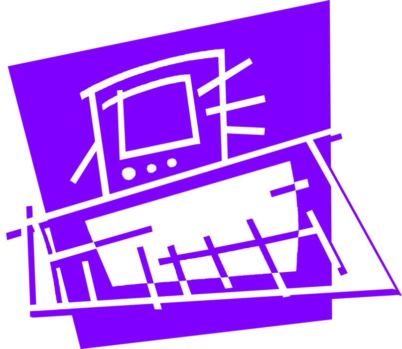 Vector Illustration of Central Processing Unit CPU Personal Desktop Computer System 