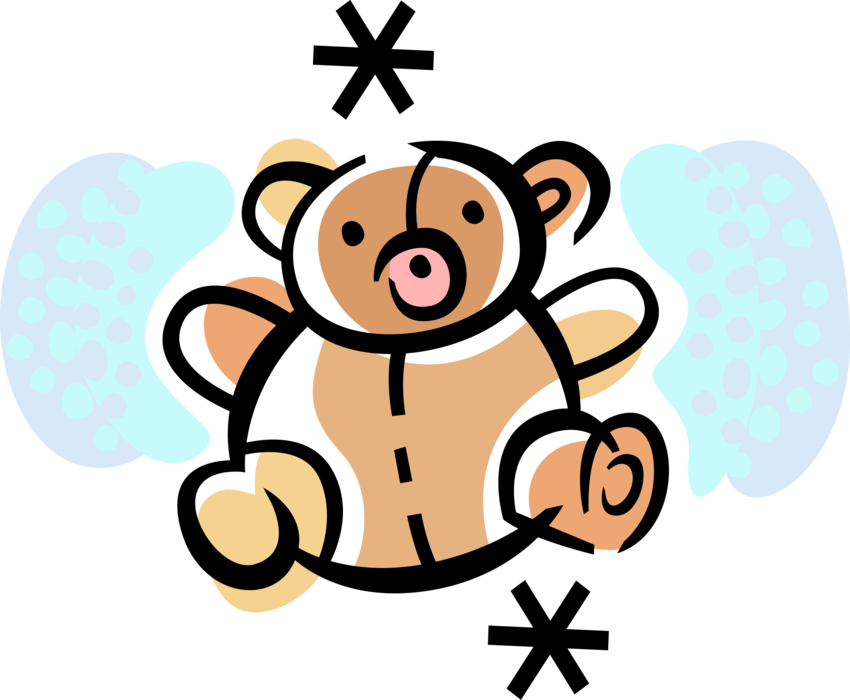 Vector Illustration of Child's Stuffed Animal Teddy Bear Play Toy