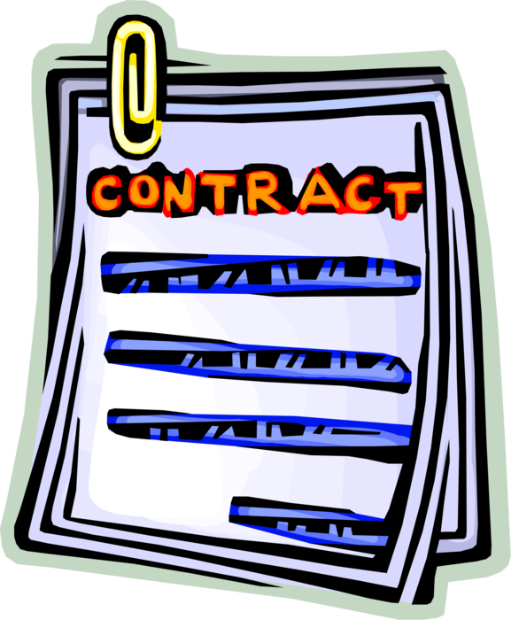 Vector Illustration of Business Legal Binding Contract Document
