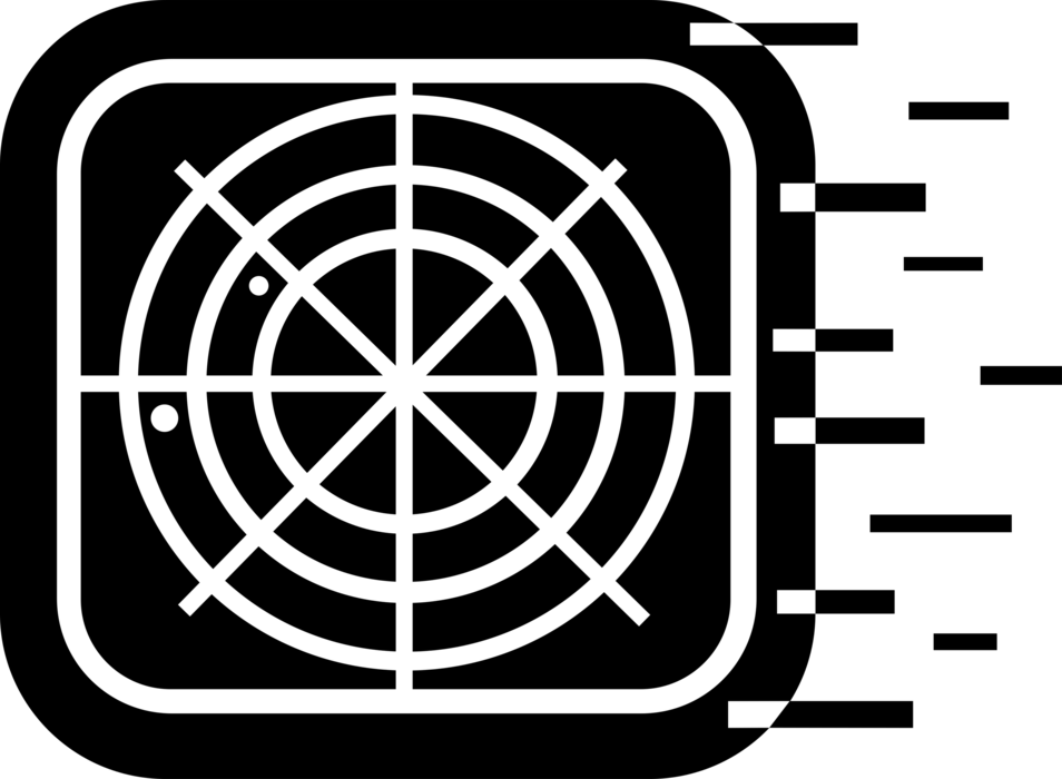 Vector Illustration of Air Traffic Control Radar Object Detection System Screen