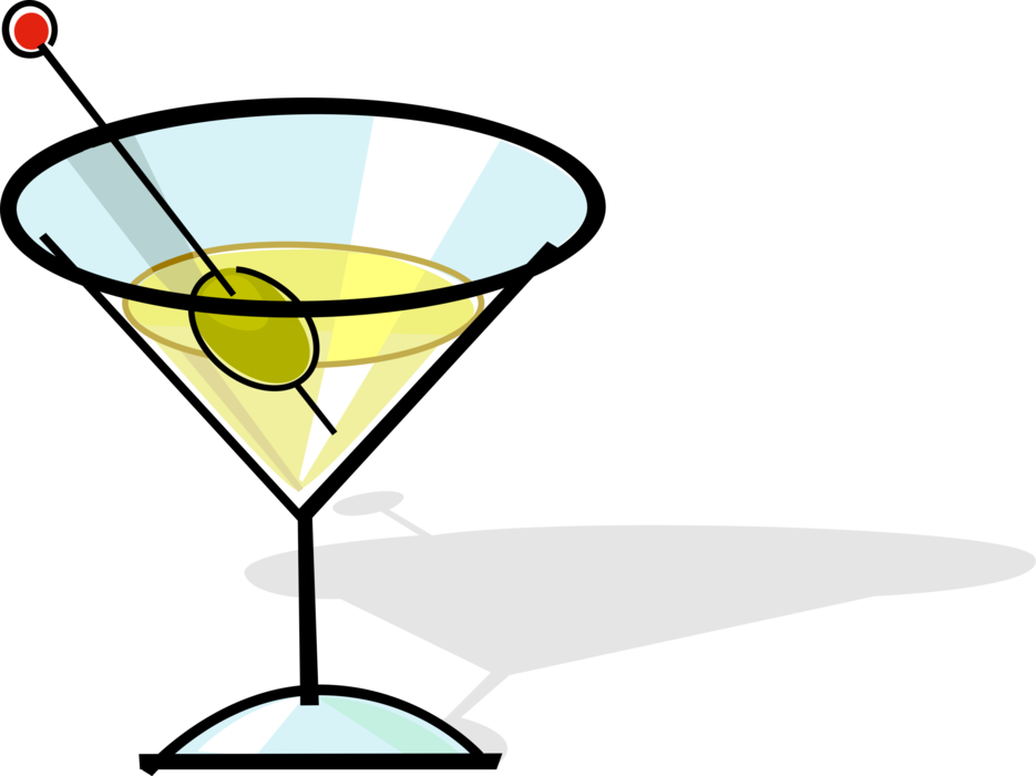 Vector Illustration of Martini Cocktail Alcohol Beverage Drink