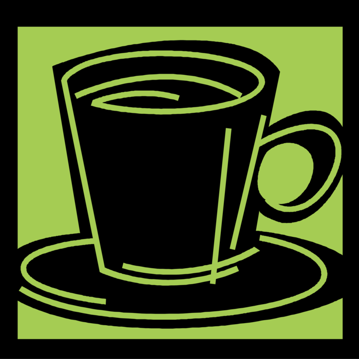 Vector Illustration of Cup of Hot Freshly Brewed Coffee Beverage Drink