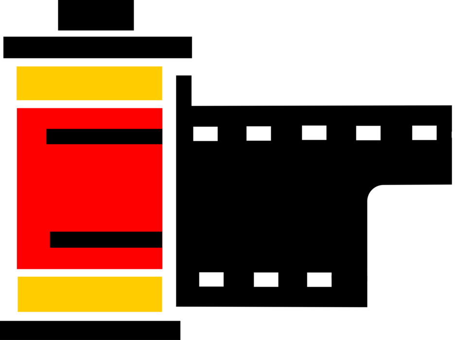 Vector Illustration of 35mm Photography Roll of Camera Film Canister 