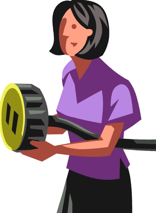 Vector Illustration of Businesswoman with Electrical Plug