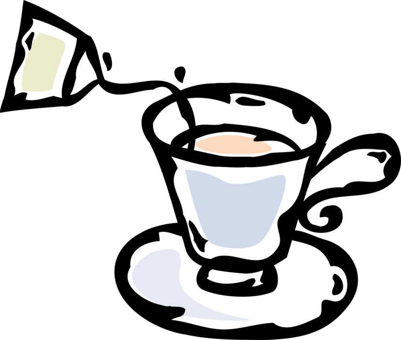 Vector Illustration of Teacup Cup of Tea with Tea Bag