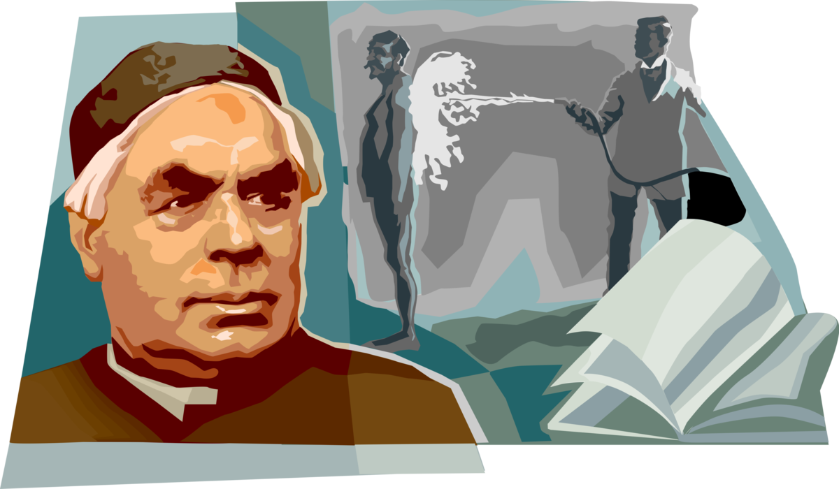 Vector Illustration of Sebastian Kneipp, Forefather of Naturopathic Medicine Movement