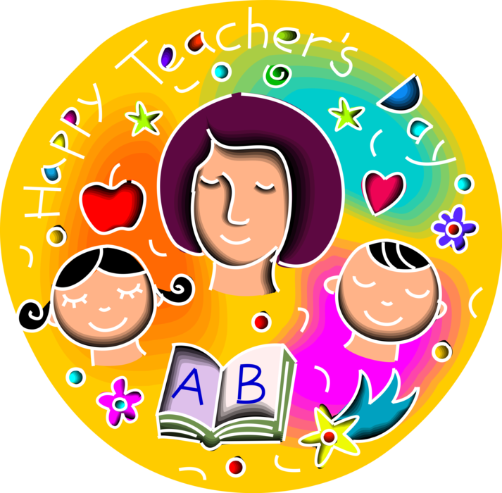 Vector Illustration of Happy Teacher's Day Commemorates Teachers and Noble Profession of Teaching