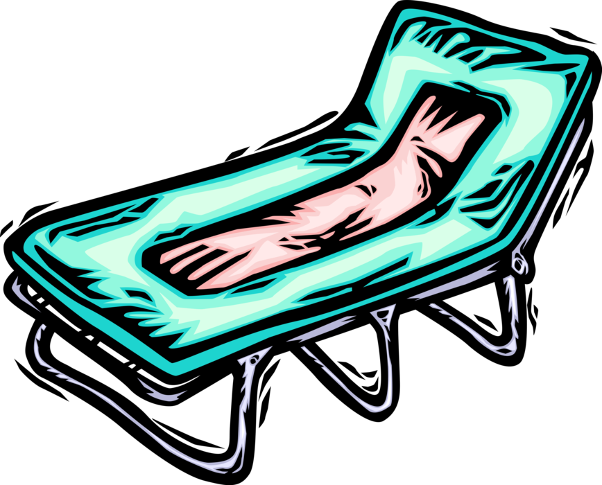 Vector Illustration of Towel on Beach, Patio, or Deck Lounge Chair