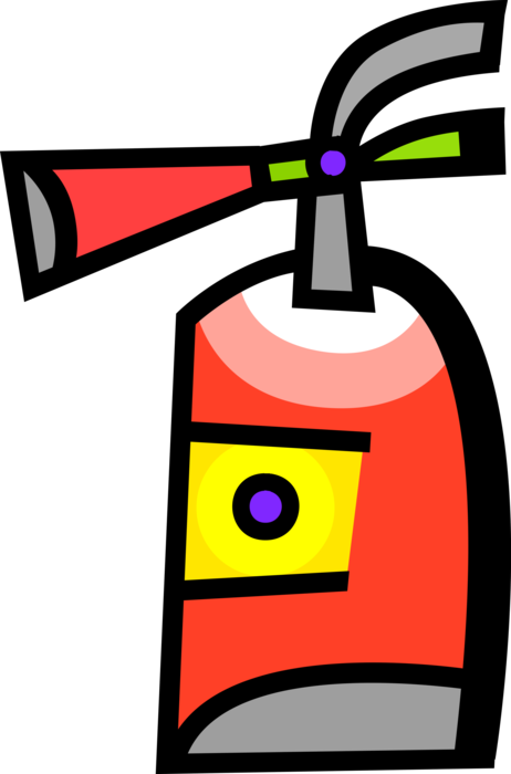 Vector Illustration of Handheld Cylindrical Fire Extinguisher used to Extinguish or Control Small Fires