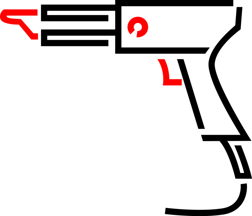 Vector Illustration of Electrically Powered Soldering Gun Solders Metal