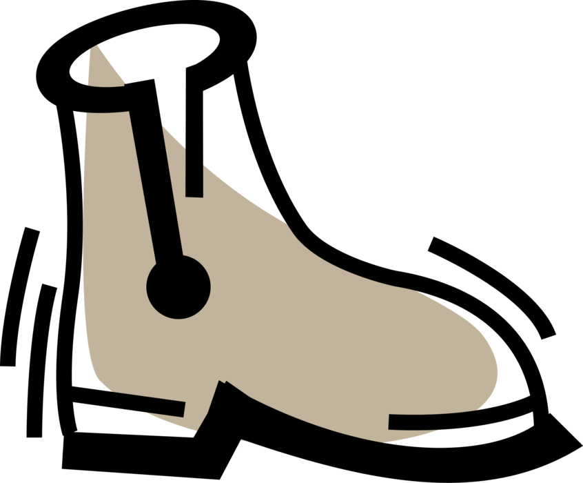 Vector Illustration of Zippered Boot Footwear