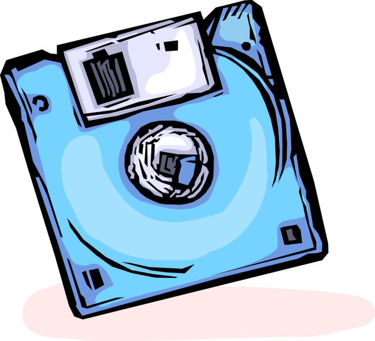 Vector Illustration of Floppy Disk Digital Storage Media