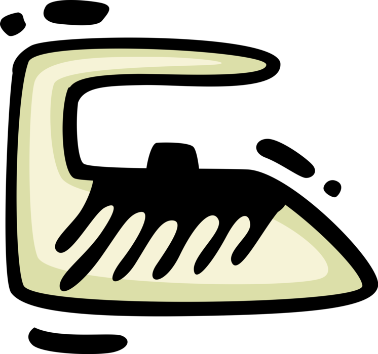 Vector Illustration of Small Appliance Electric Clothes Iron
