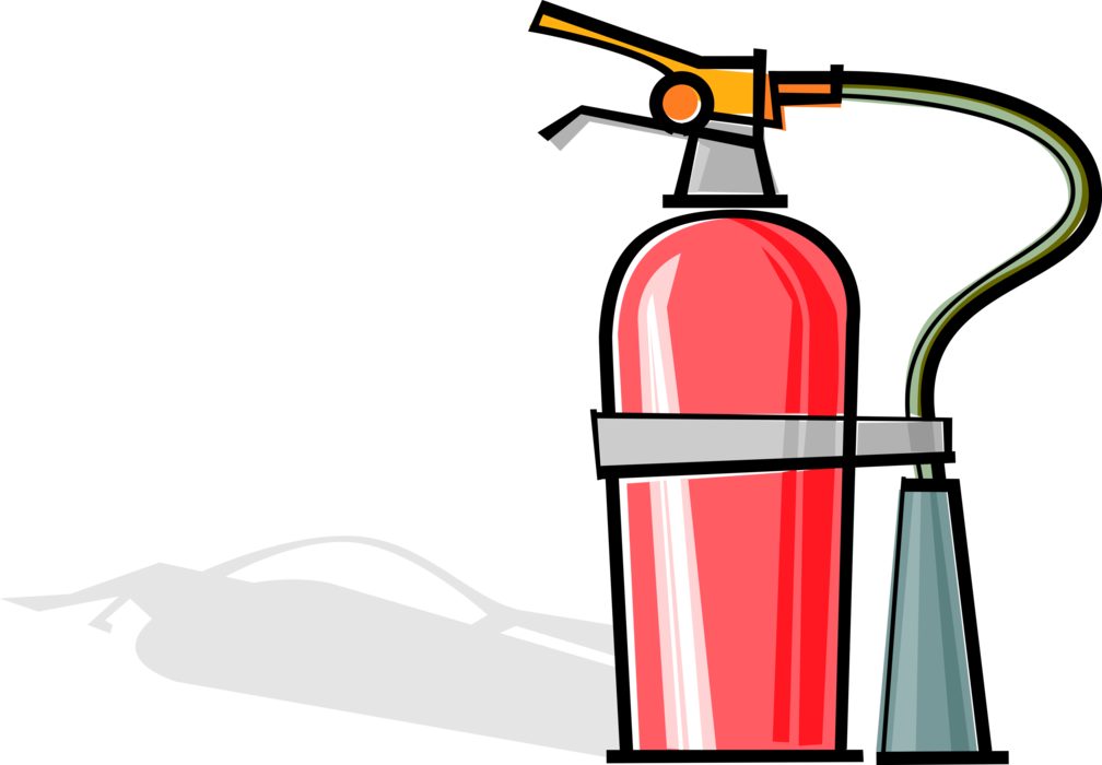 Vector Illustration of Handheld Cylindrical Fire Extinguisher used to Extinguish or Control Small Fires