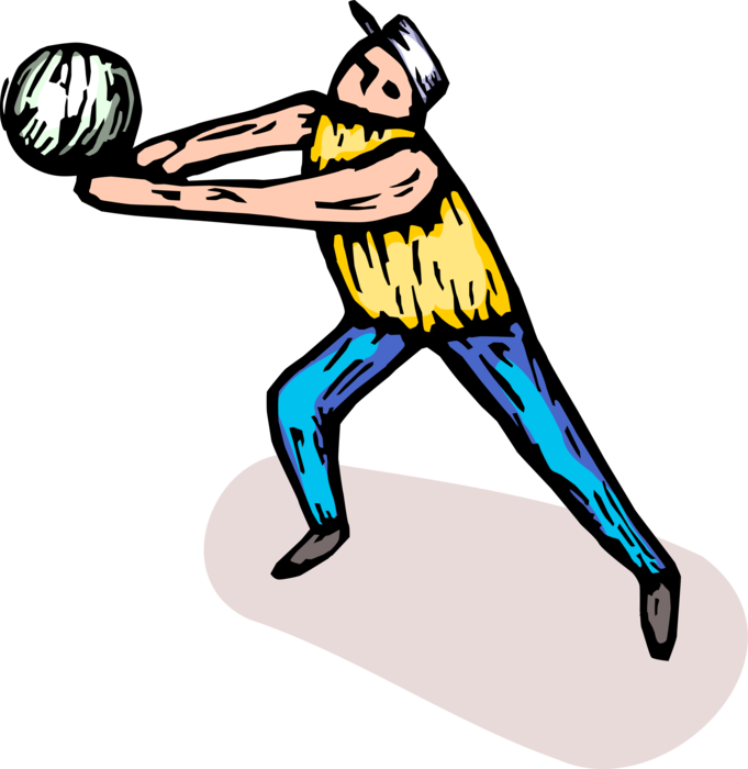 Vector Illustration of Sport of Beach Volleyball Game Player Returns Volleyball to Opponent's Side of Net