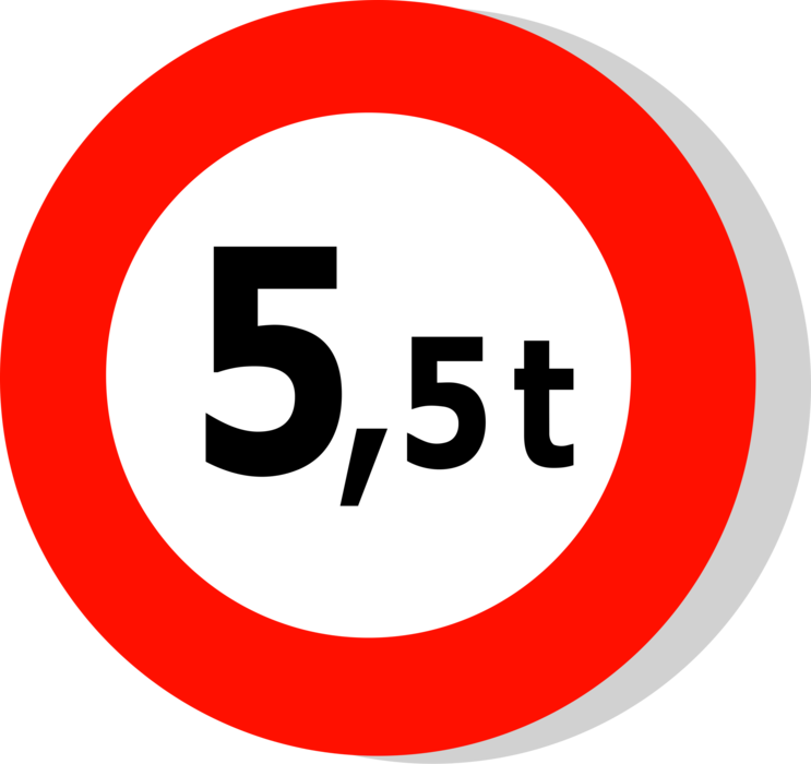 Vector Illustration of European Union EU Traffic Highway Road Sign, Laden Weight Limit