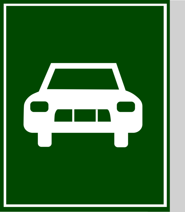 Vector Illustration of European Union EU Traffic Highway Road Sign, Semi-Motorway