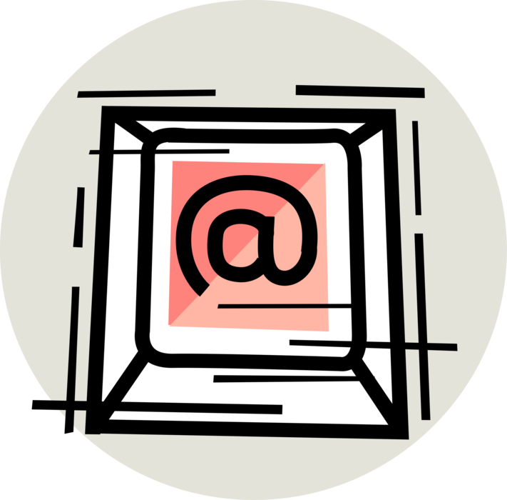 Vector Illustration of Keyboard Email Correspondence @ Sign Key