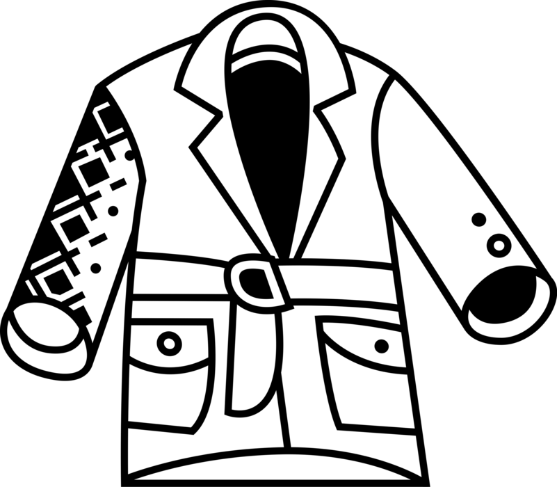 Vector Illustration of Clothing Apparel Garment Winter Coat Jacket