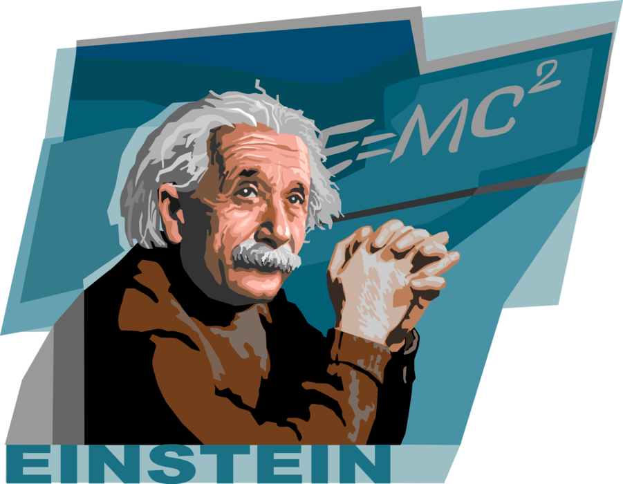 Vector Illustration of Albert Einstein, German Theoretical Physicist Famous for General Theory of Relativity