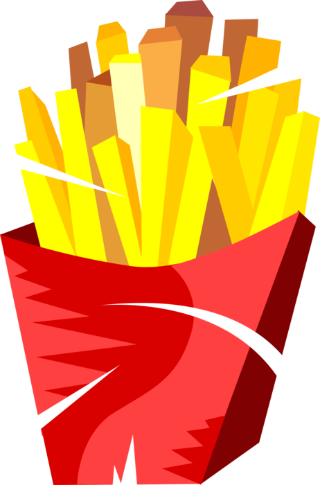 Vector Illustration of French-Fried Potatoes Fast Food French Fries