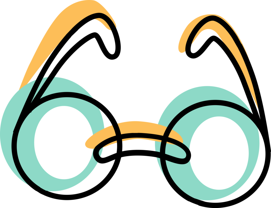 Vector Illustration of Reading Glasses and Eyeglasses to Aid Vision