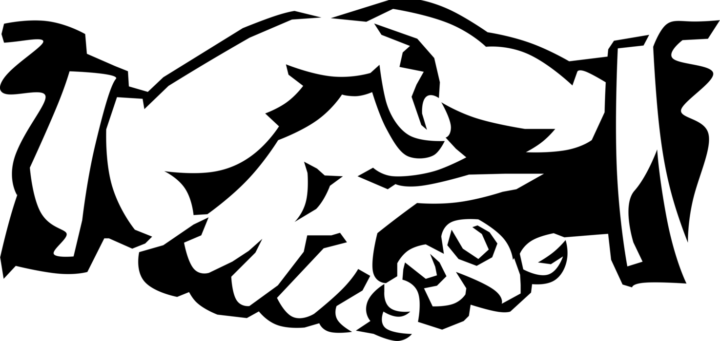 Vector Illustration of Businessmen Shake Hands in Agreement or Greeting