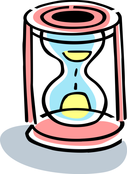 Vector Illustration of Hourglass or Sandglass, Sand Timer, or Sand Clock Measures Passage of Time