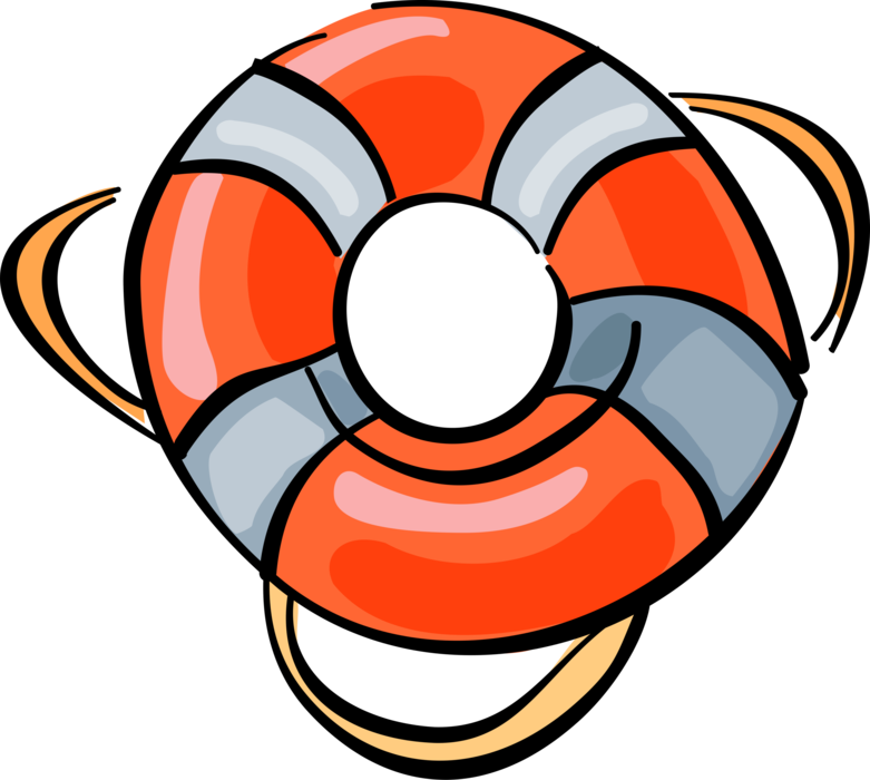 Vector Illustration of Life Ring Preserver Personal Flotation or Floatation Device for Saving Lives