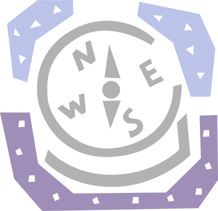Vector Illustration of Magnetic Compass for Navigation and Finding Direction Points to "Magnetic North"