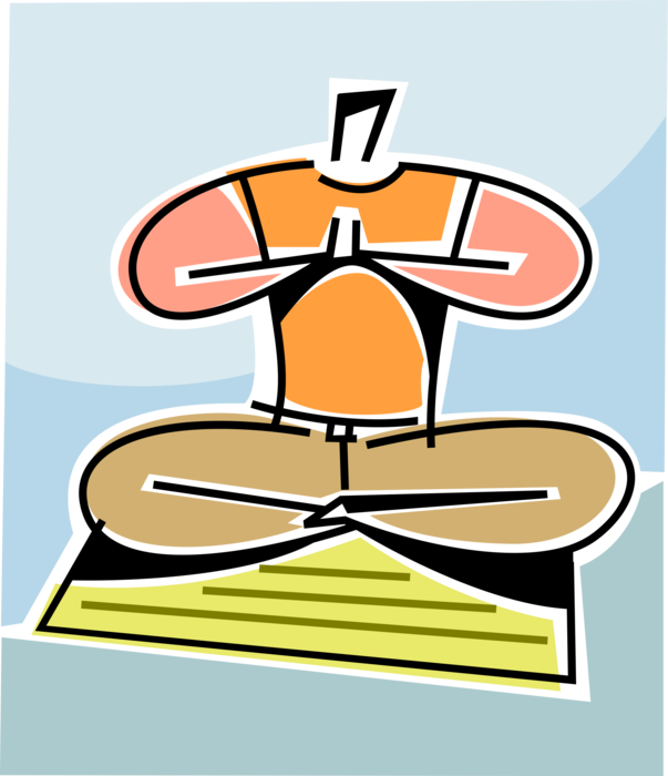 Vector Illustration of Meditation and its Symbiotic Relationship to Yoga Exercise