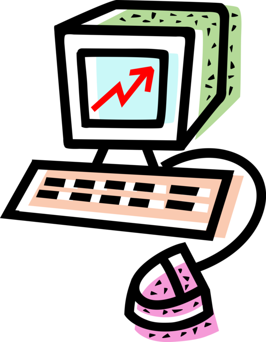 Vector Illustration of Central Processing Unit CPU Personal Desktop Computer System 