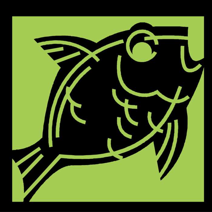 Vector Illustration of Aquatic Marine Tropical Goldfish Fish