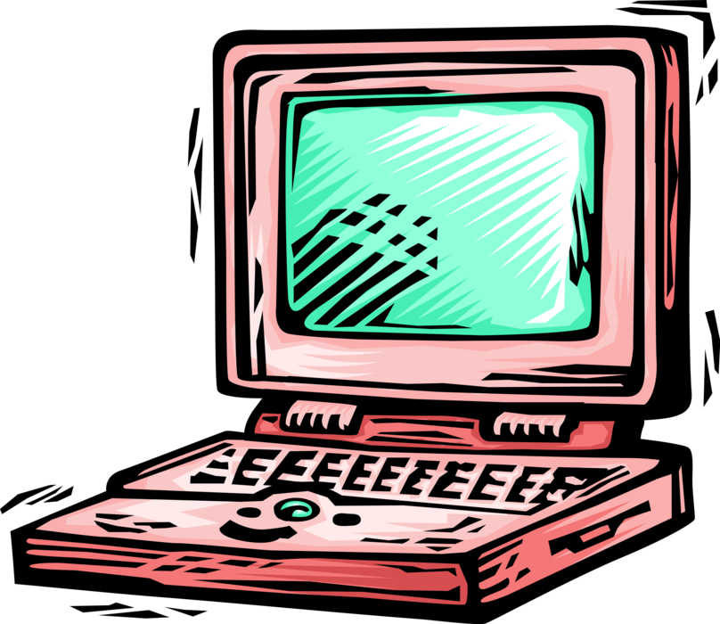 Vector Illustration of Laptop or Notebook Portable Personal Computer