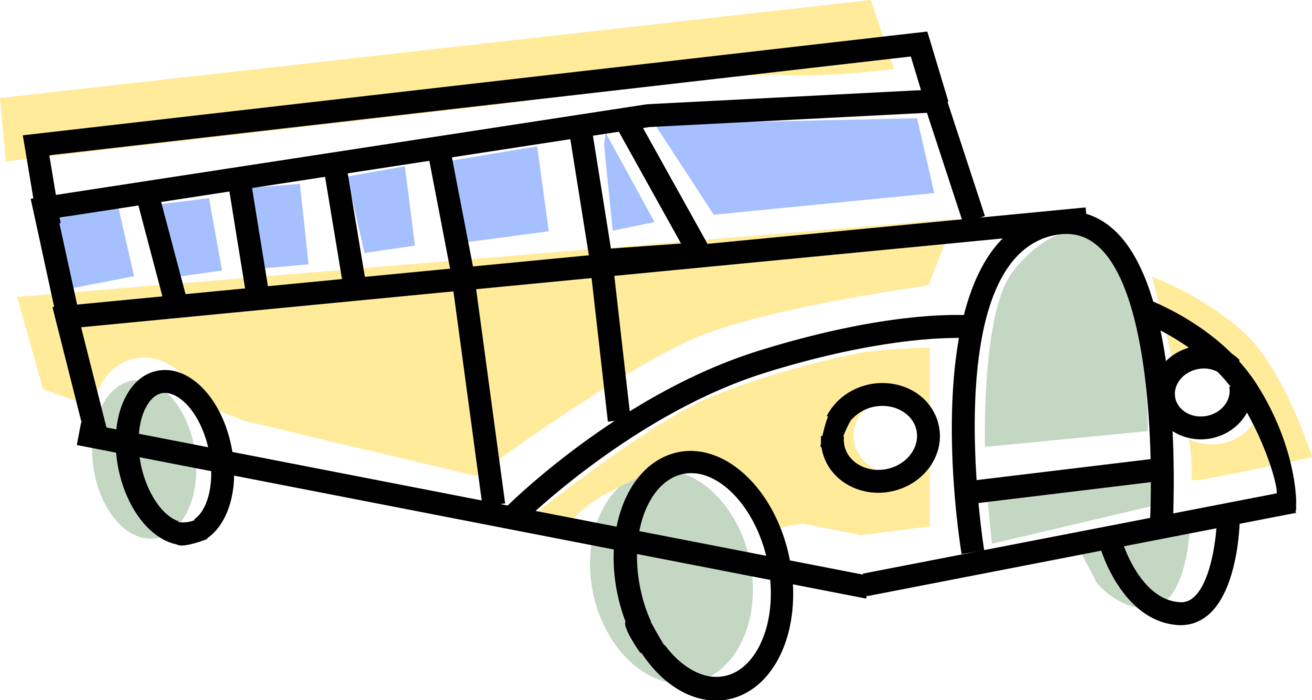 Vector Illustration of Schoolbus or School Bus used for Student Transport To and From School