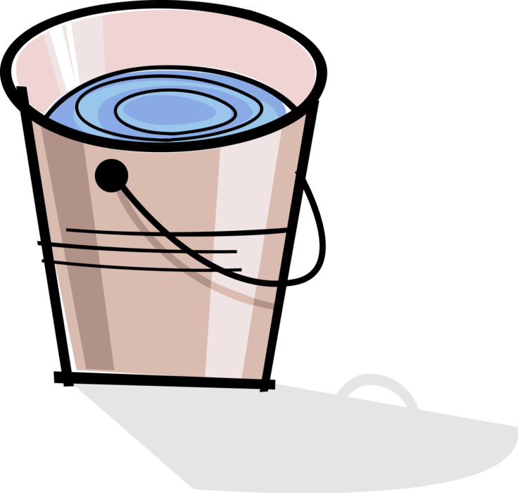 Vector Illustration of Pail or Bucket of Water with Carry Handle
