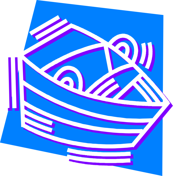 Vector Illustration of Rowboat or Row Boat Watercraft for Rowing on Water