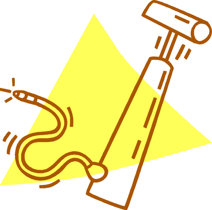 Vector Illustration of Bicycle Pump Positive-Displacement Pump for Inflating Bicycle Tires