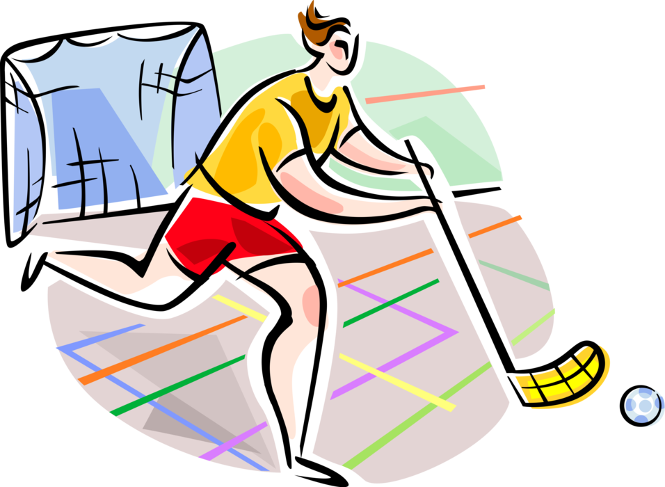 Vector Illustration of Innebandy Floorball Floor Hockey Player