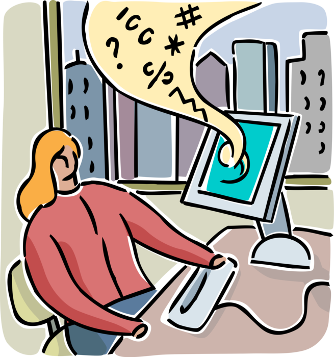 Vector Illustration of Businesswoman Endures Financial Tornado with Grim Outlook on Wall Street Investment