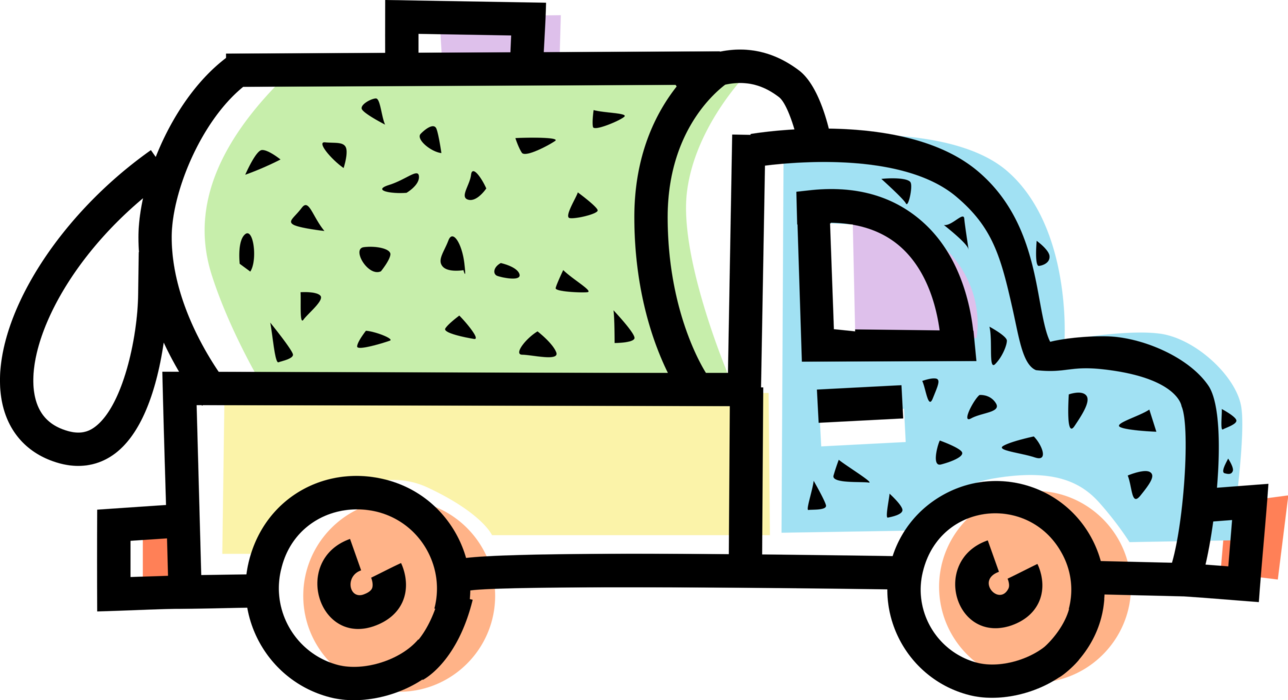 Vector Illustration of Commercial Shipping and Delivery Transport Truck Vehicle