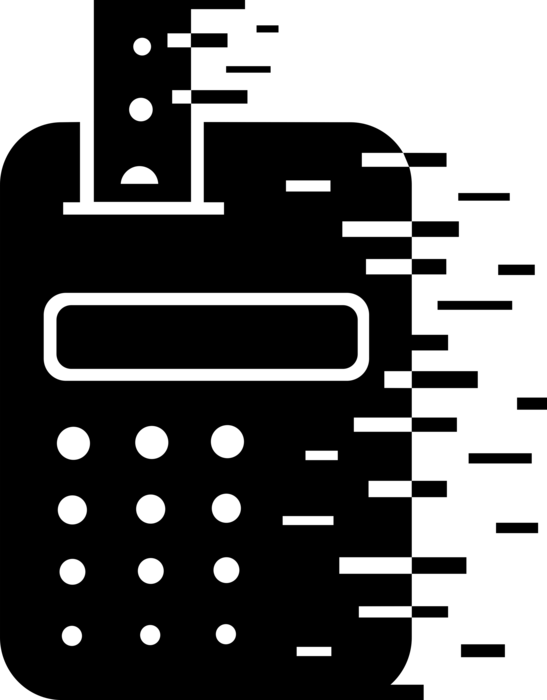 Vector Illustration of Calculator Portable Electronic Device Performs Basic Operations of Mathematics