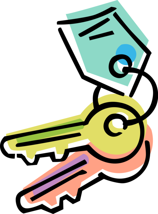 Vector Illustration of Security House Keys on Key Ring