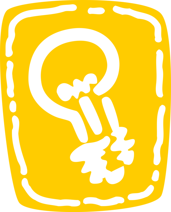 Vector Illustration of Electric Light Bulb Symbol of Invention, Innovation, Inspiration and Good Ideas