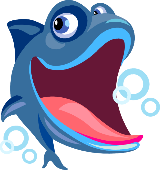 Vector Illustration of Cartoon Marine Predator Shark