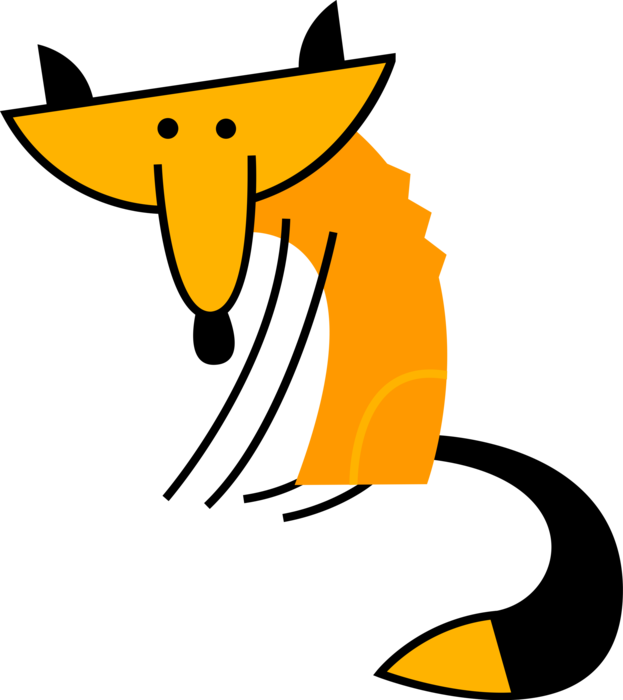 Vector Illustration of Omnivorous Mammal Fox