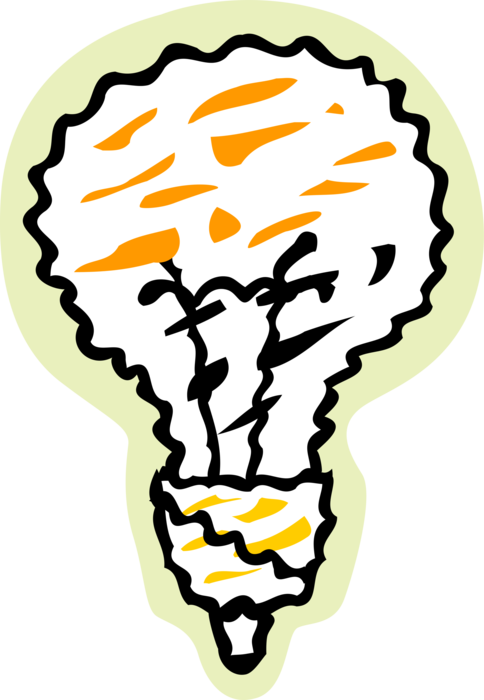 Vector Illustration of Electric Light Bulb Symbol of Invention, Innovation, Inspiration and Good Ideas