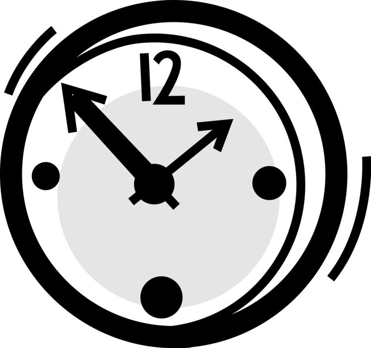 Vector Illustration of Wall Clock Timepiece Measures and Records Time