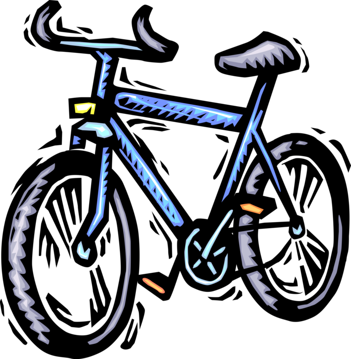 Vector Illustration of Child's Bicycle Bike or Cycle Human-Powered, Pedal-driven, Single-Track Vehicle