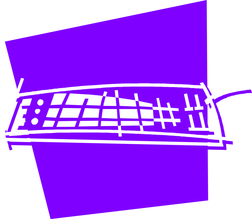 Vector Illustration of Personal Computer Keyboard Device for Input of Alphanumeric Data into Computers